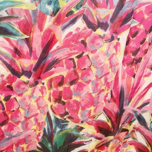 J. Crew Pineapple Sundress Size 14 100% Cotton Palm Beach Tropical Hawaiian - Picture 6 of 10